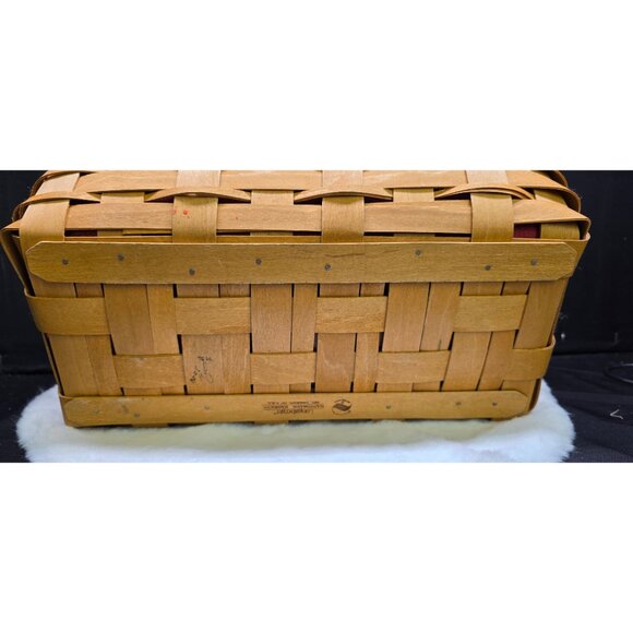 Longaberger Signed 2008 Large Desktop Basket Combo Dividers Red Liner & Protecto - Picture 7 of 12